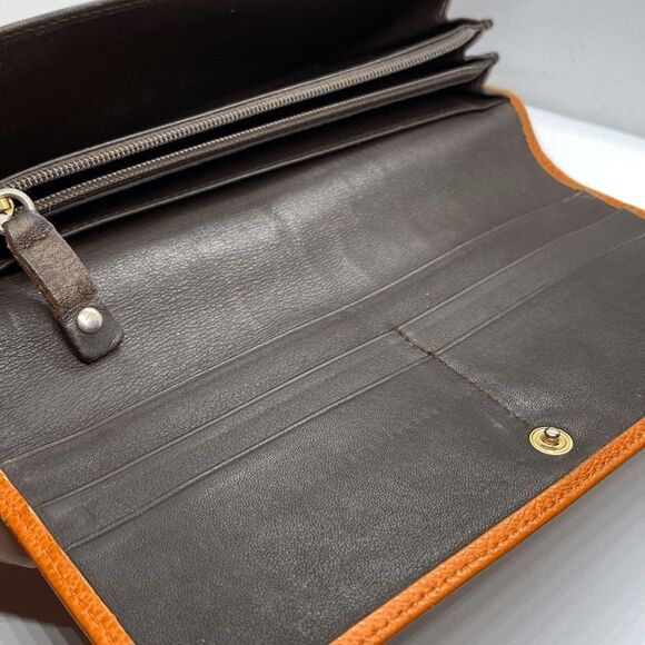 Authentic Loewe Orange Leather Long Designer Wallet / Clutch - Picture 9 of 14